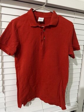 Zara Men's Brick Red Polo Shirt